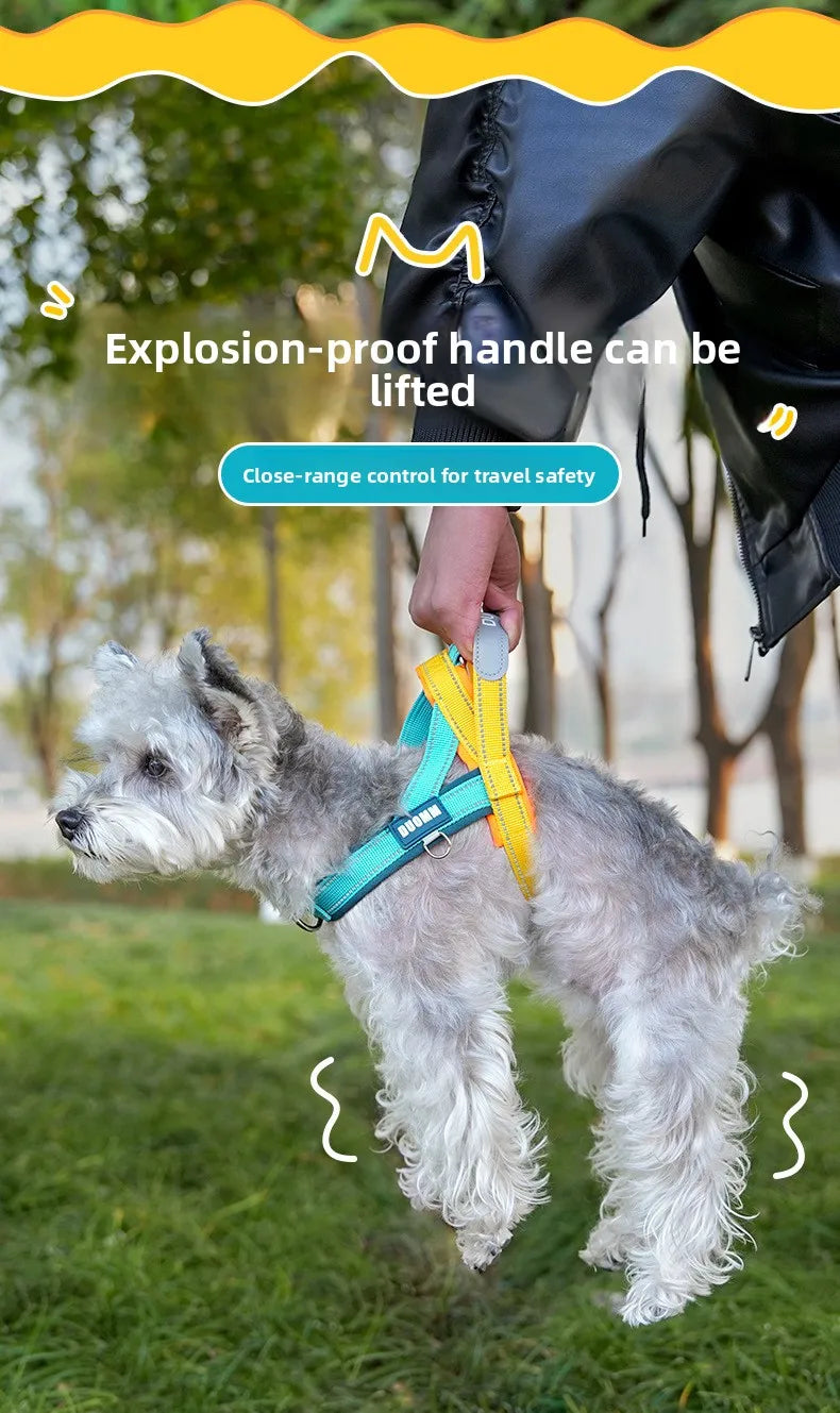 Explosion-Proof Pet Saddle Harness Dog Leash for Shiba Inu Bichon Frize Puppy Outdoor Pet Supplies Dog Collar Cat Collar