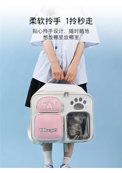 Cat bag out portable breathable lightweight large capacity pet supplies anti-stress space capsule double shoulder cat bag