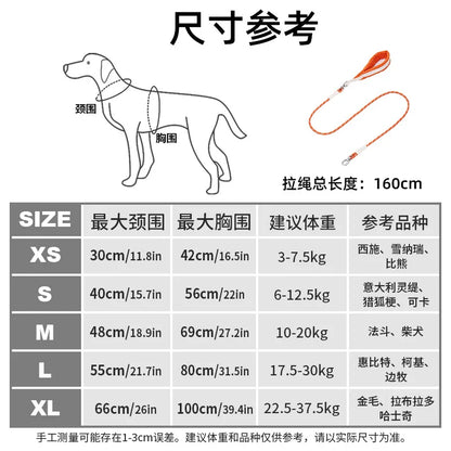 Dog leash, anti-shock dog chain, outdoor dog walking leash, detachable pet harness