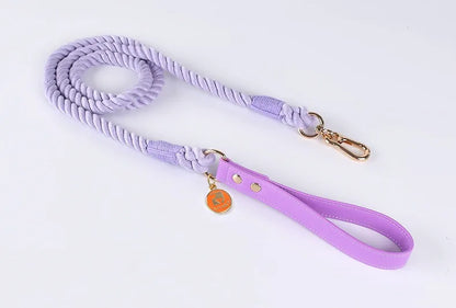 Loudik Woven Cotton Rope Pet Dog Traction Rope Collar Set Dog Rope Medium and Large Dog Pet Supplies Outgoing Puppy Accessories