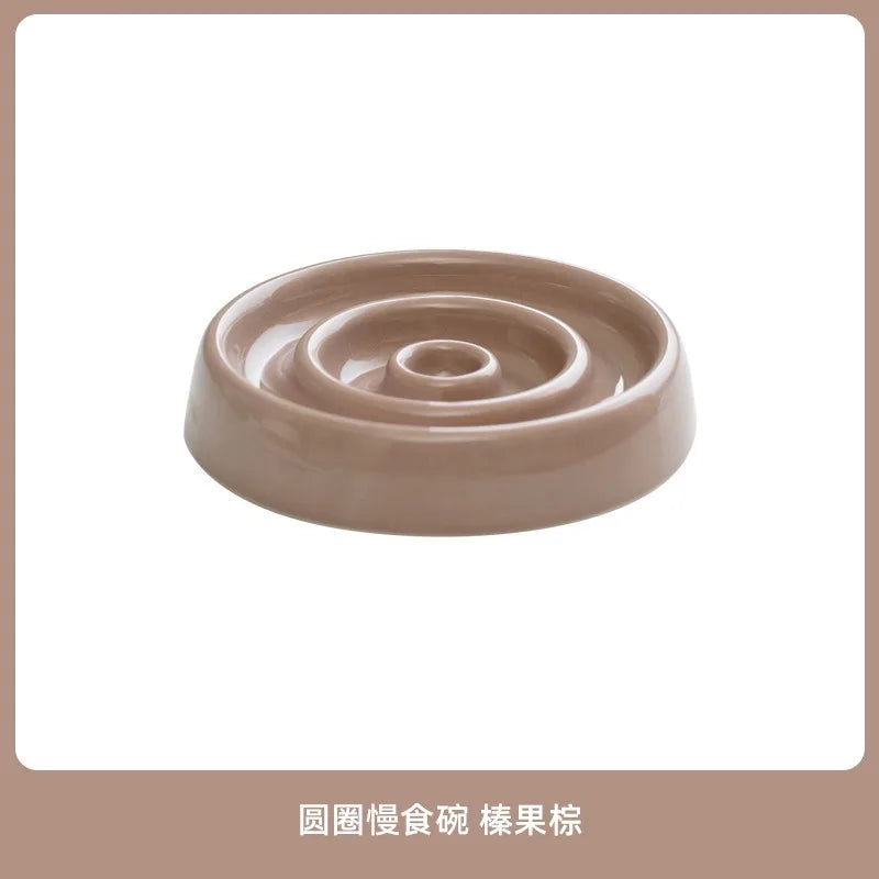 New Ceramic Cat Slow Food Bowl Anti‑choking Feeding Dish Small Dog Food Bowl Non‑slip Pet Supply Accessories For Puppy Kitten