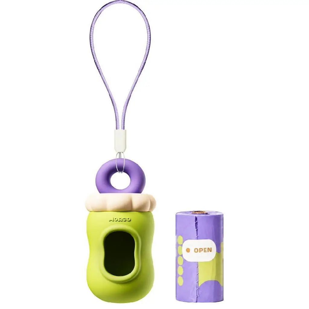 Flower Capsule Dog Poop Bag Dispenser Set Scented Portable Outdoor Walking Pet Waste Bag Holder For Dog Cat Litter Garbage Clean