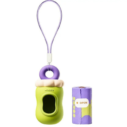 Flower Capsule Dog Poop Bag Dispenser Set Scented Portable Outdoor Walking Pet Waste Bag Holder For Dog Cat Litter Garbage Clean
