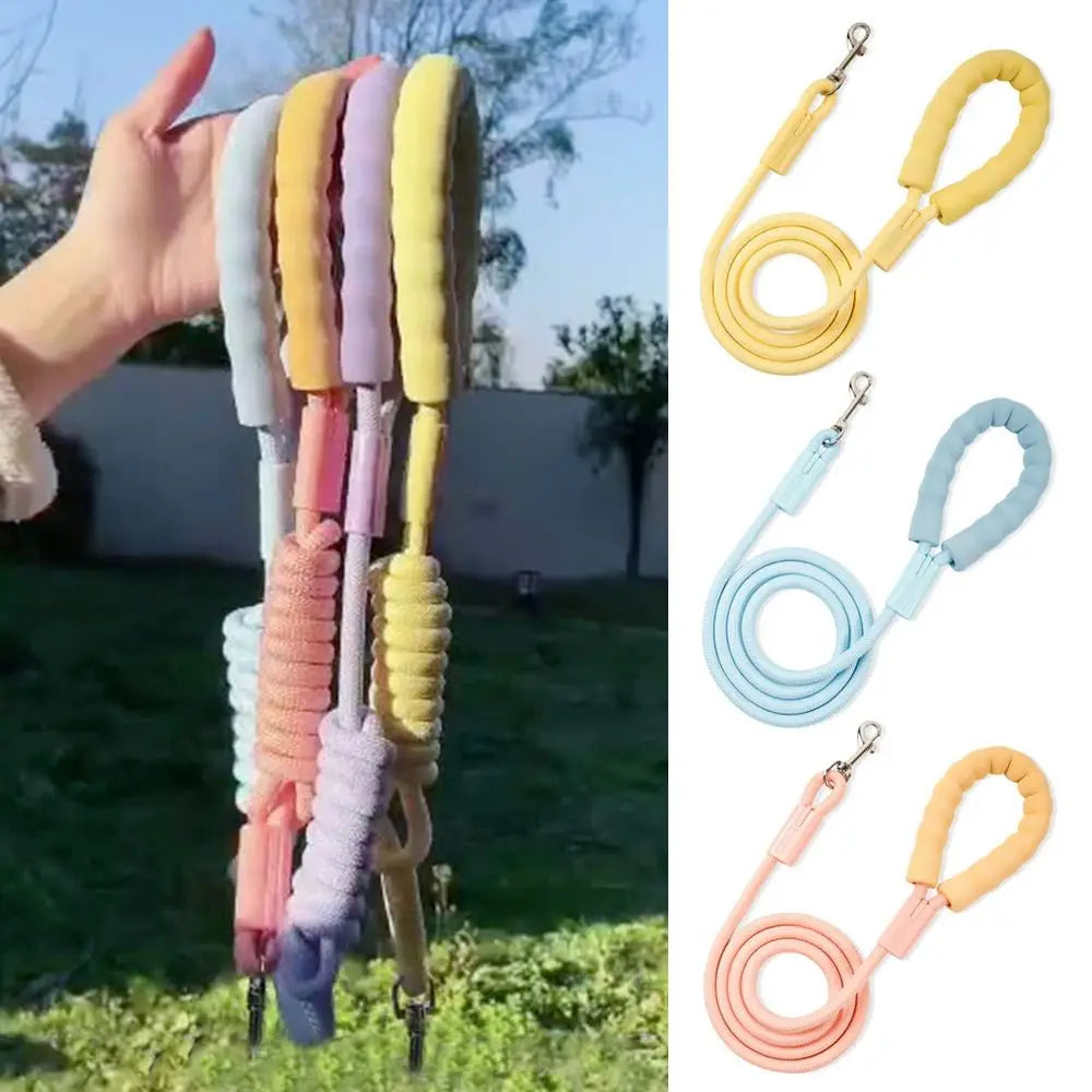 Universal Dopamine Dog Leashes with Cotton Handle Durable Dog Traction Rope Anti-Lost Nylon Pet Training Rope Outdoor