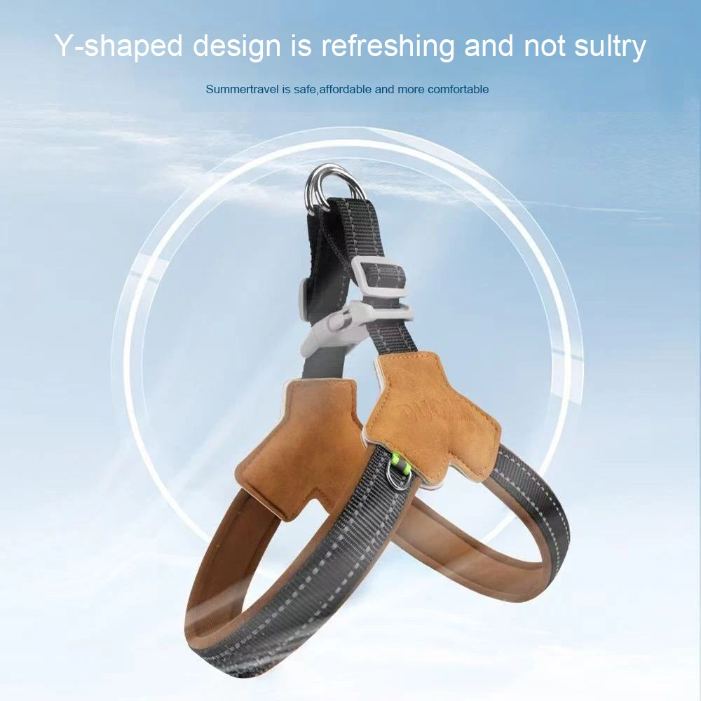Y Shape Dog Harness Adjustable Reflective Pet Vest, Soft Padding Chest Support for Small Medium Large Dogs, Easy Walk Ou