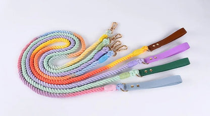 Loudik Woven Cotton Rope Pet Dog Traction Rope Collar Set Dog Rope Medium and Large Dog Pet Supplies Outgoing Puppy Accessories