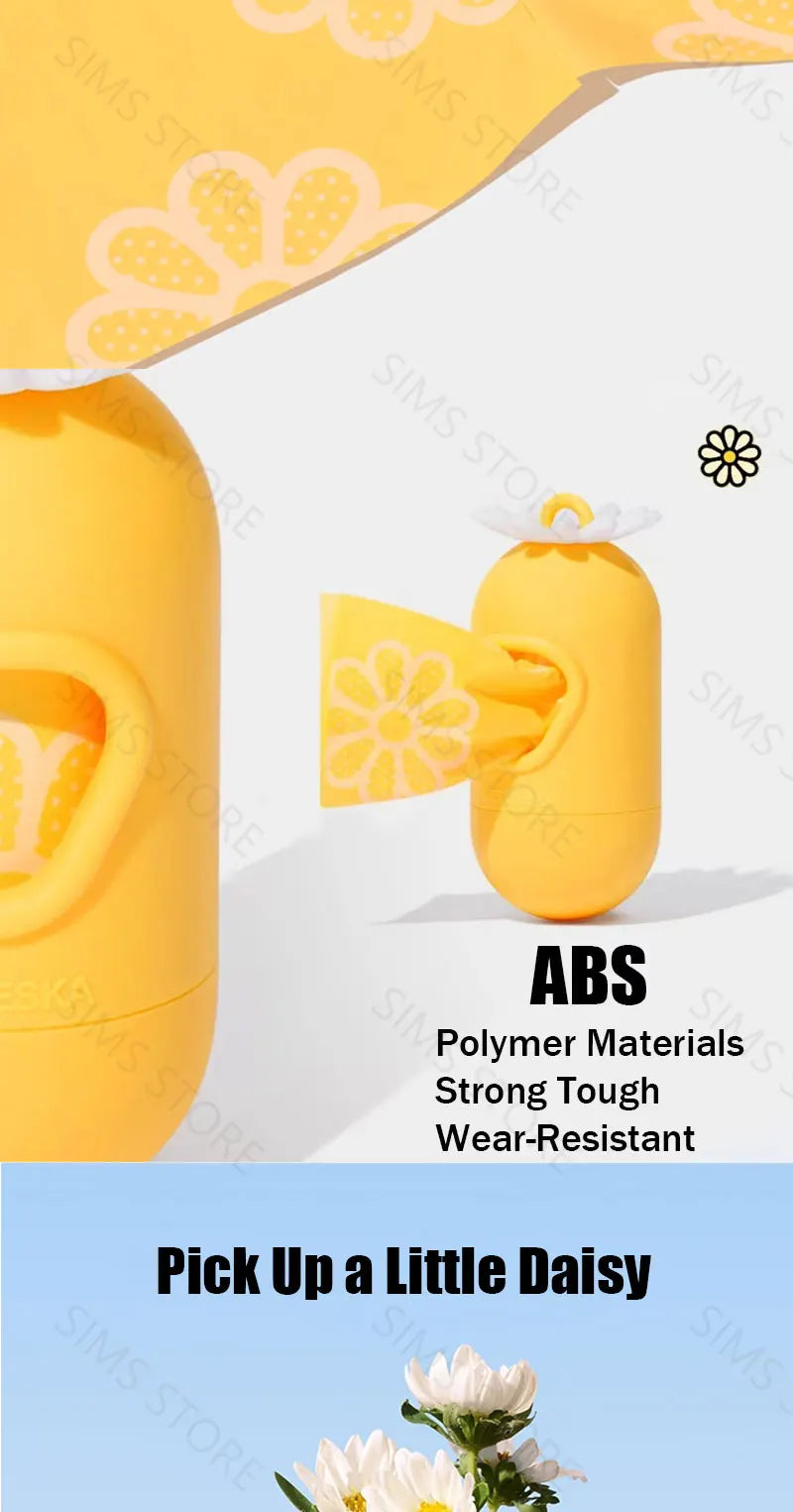 Flower Capsule Dog Poop Bag Dispenser Set Scented Portable Outdoor Walking Pet Waste Bag Holder For Dog Cat Litter Garbage Clean