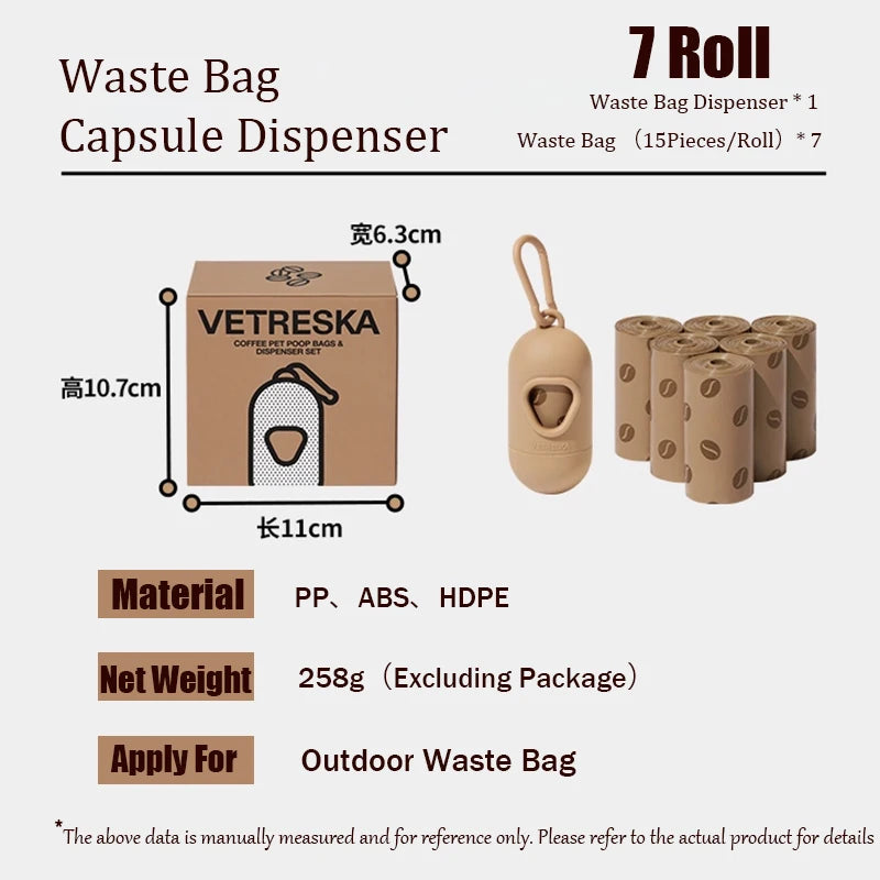 Flower Capsule Dog Poop Bag Dispenser Set Scented Portable Outdoor Walking Pet Waste Bag Holder For Dog Cat Litter Garbage Clean