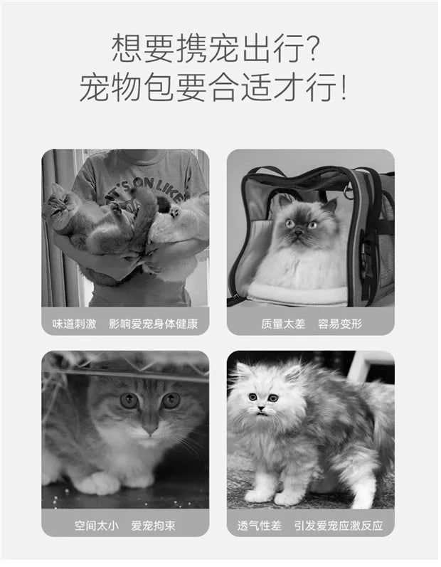 Cat bag out portable breathable lightweight large capacity pet supplies anti-stress space capsule double shoulder cat bag