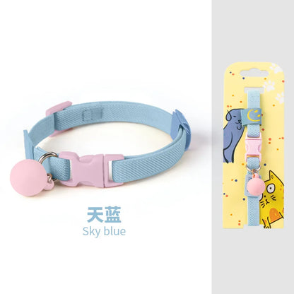 Reflective Cat Collar Adjustable Soft Pet Necklace Summer Fashion Accessory with Breakaway Clasp for Indoor Outdoor Cats