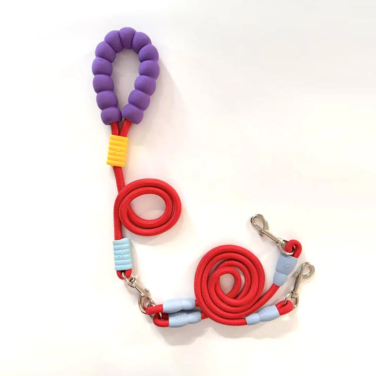 Double Dog Leash with Bungee - Dopamine Color Anti-Pull Dual Pet Lead for Two Dogs, Outdoor Pet Leash for Small Medium Dogs