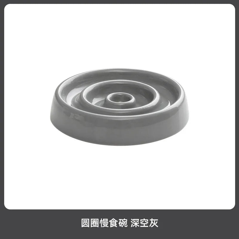 New Ceramic Cat Slow Food Bowl Anti‑choking Feeding Dish Small Dog Food Bowl Non‑slip Pet Supply Accessories For Puppy Kitten