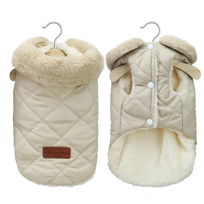 Winter Pet Jacket Clothes Super Warm Small Dogs Clothing With Fur Collar Cotton Pet Outfits French Bulldog Coat Vest Chihuahua