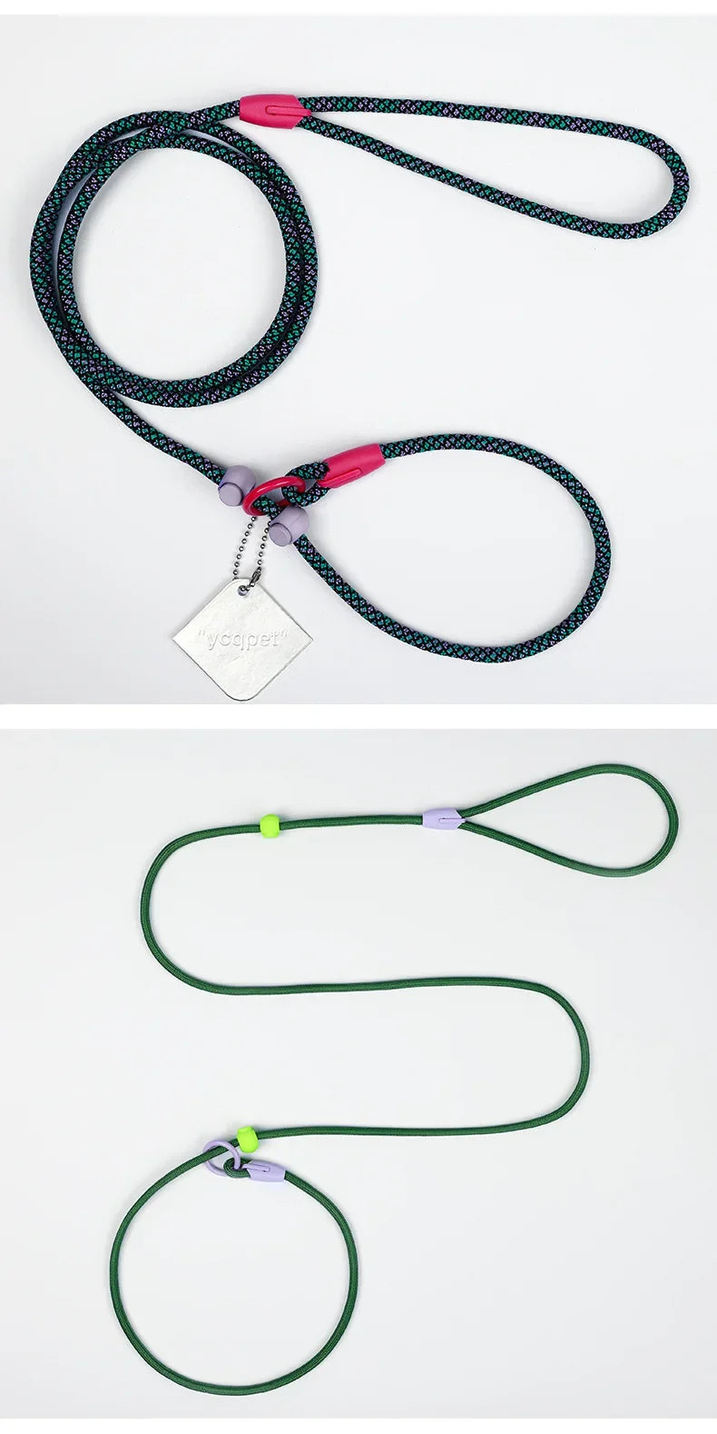 Dog Leash Slip Lead Rope Collar Strong Lightweight Braided Dog Training Leash No Pull Training Lead Leash for Medium & Small Dog