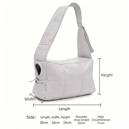 New Pet Portable Travel Bag Fluffy Padded Cloud Slings Shoulder Bag Large Side Hole Space Outdoor Carrier for Small Cat Dog