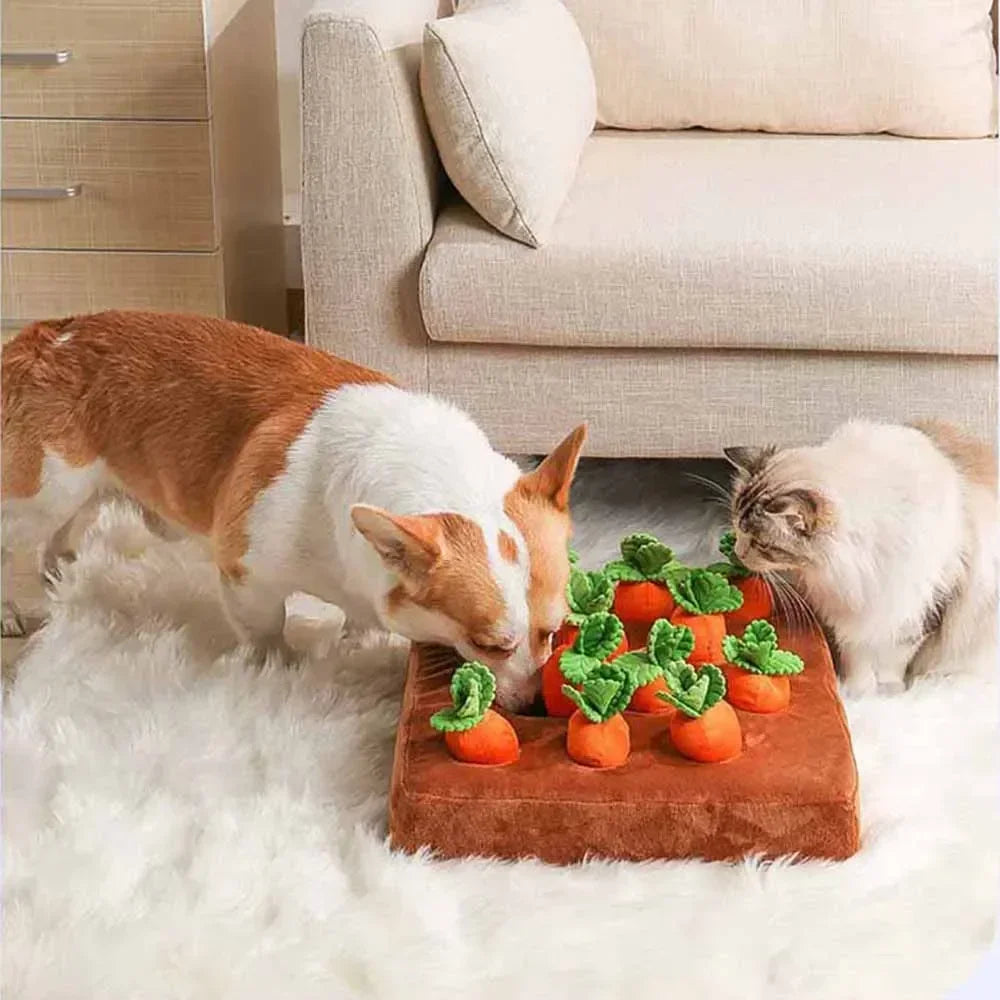Carrot Snuffle Mat for Dogs Cats Puzzle Toy with Carrots for Small Medium Large Interactive Pet Stress Relief Dogs Chew Toys