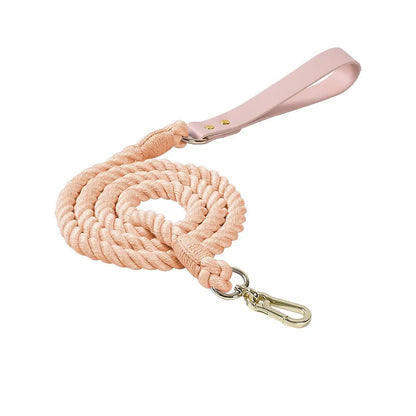 Wholesale Handmade Woven Colorful Pet Dog Leash Set Leather Dog Collar Supplies Cross-Border