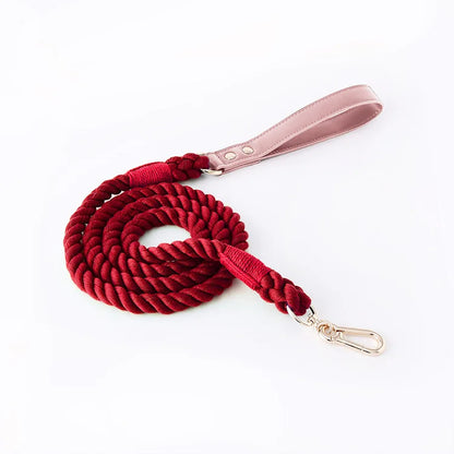Wholesale Handmade Woven Colorful Pet Dog Leash Set Leather Dog Collar Supplies Cross-Border