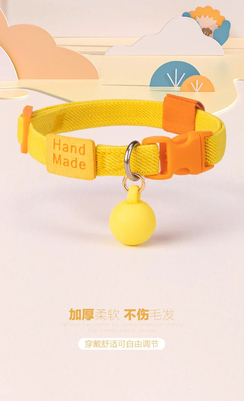 Reflective Cat Collar Adjustable Soft Pet Necklace Summer Fashion Accessory with Breakaway Clasp for Indoor Outdoor Cats