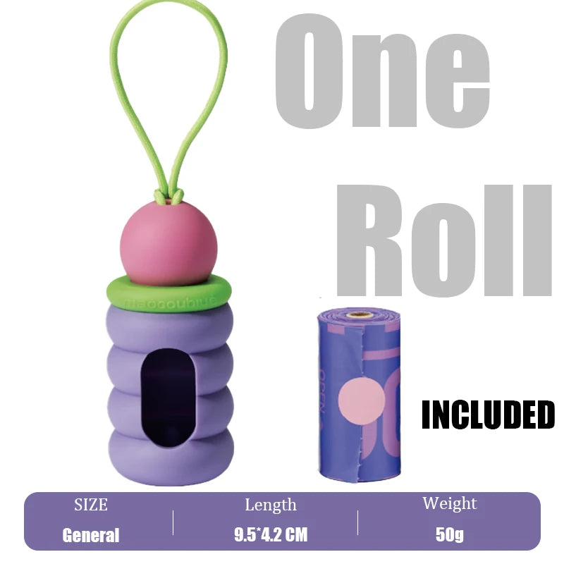 Flower Capsule Dog Poop Bag Dispenser Set Scented Portable Outdoor Walking Pet Waste Bag Holder For Dog Cat Litter Garbage Clean
