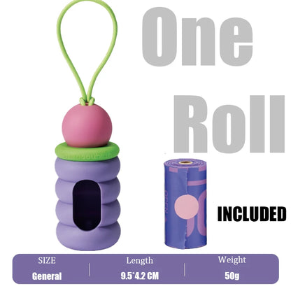 Flower Capsule Dog Poop Bag Dispenser Set Scented Portable Outdoor Walking Pet Waste Bag Holder For Dog Cat Litter Garbage Clean