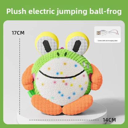 Kawaii Interactive Dog Toy Electric Plush Jumping Ball Squeaky Bite Resistant Self Entertaining Boredom Relief For Cute Dogs