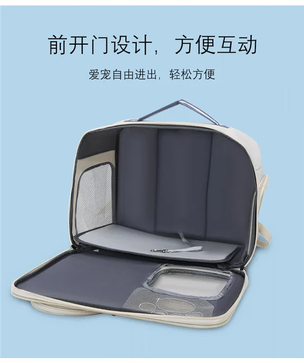 Cat bag out portable breathable lightweight large capacity pet supplies anti-stress space capsule double shoulder cat bag