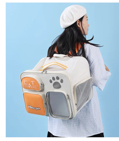 Cat bag out portable breathable lightweight large capacity pet supplies anti-stress space capsule double shoulder cat bag