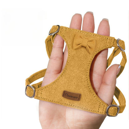 Pet Collars Trendy Premium Suede Dog Harness Leash Set-Adjustable Pet Chest Strap Soft Durable Puppy Kitten Fashion Accessories