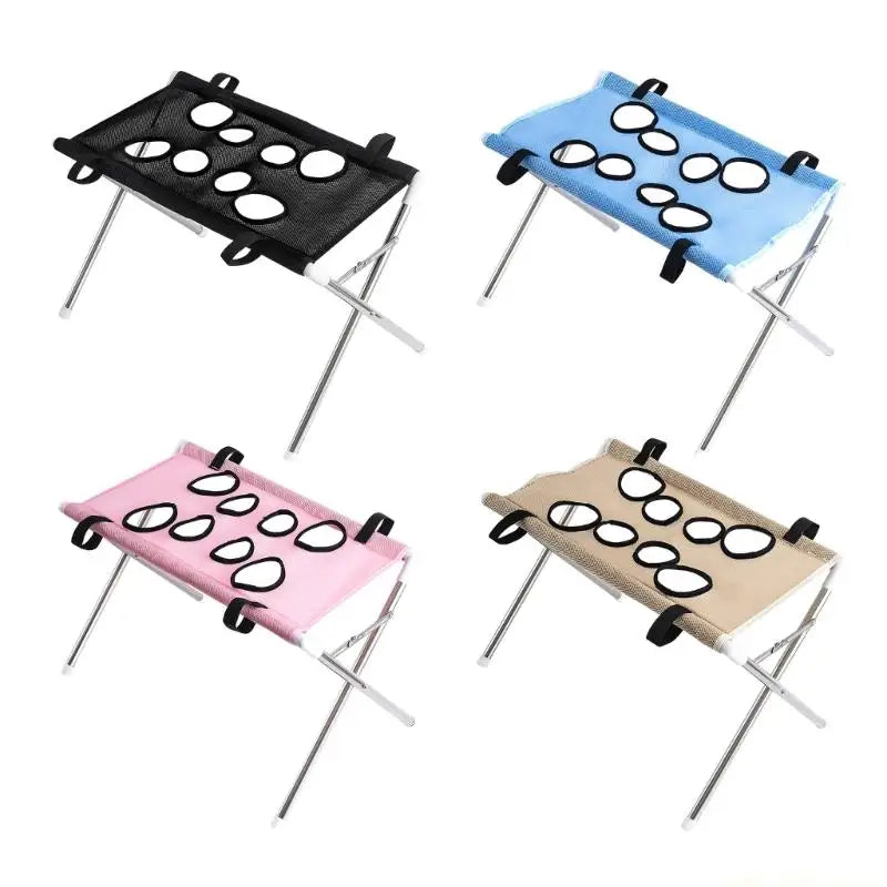 QX2E MultiFunctional Cats Dog Grooming Bed with Support Frame and Washing Hole Grooming Bed For Pet Ear Picking Clipping