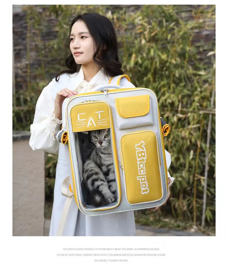 Bag Products Cat Carriers Storage Fashion Backpack Portable Cat Carriers Handbag PVC Home Katzenbeutel MH40MB