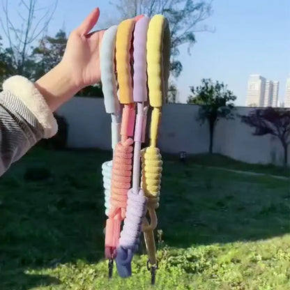 Universal Dopamine Dog Leashes with Cotton Handle Durable Dog Traction Rope Anti-Lost Nylon Pet Training Rope Outdoor