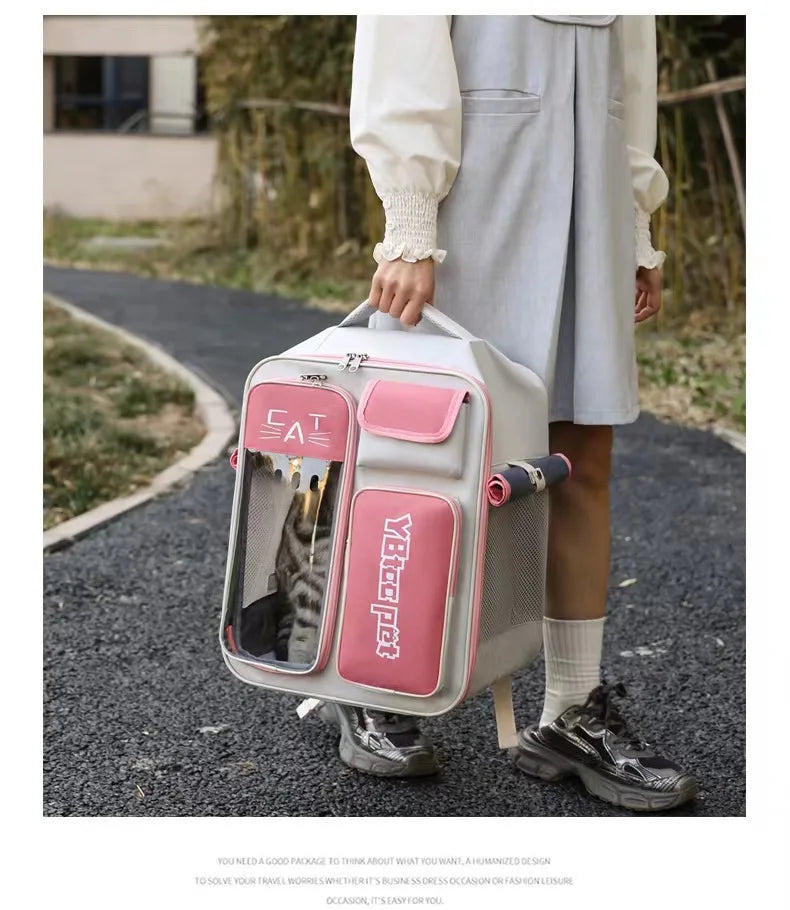 Bag Products Cat Carriers Storage Fashion Backpack Portable Cat Carriers Handbag PVC Home Katzenbeutel MH40MB