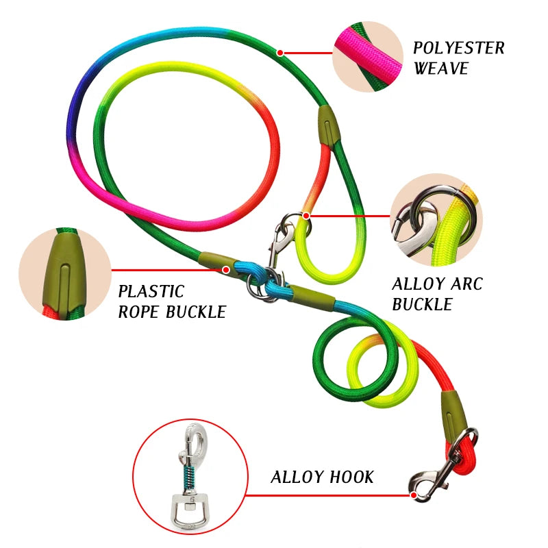 Rainbow Rover – Reflective Hands-Free Dog Leash