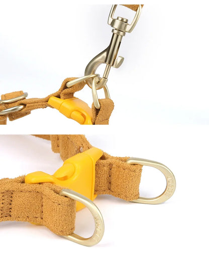 Pet Collars Trendy Premium Suede Dog Harness Leash Set-Adjustable Pet Chest Strap Soft Durable Puppy Kitten Fashion Accessories
