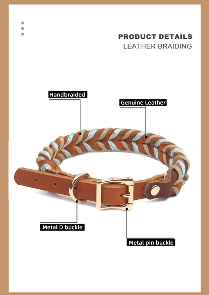 New Style Leather Leashes And Collars For You Dog Soft Nylon Braided Pet Shepherd Collar Medium Large Dogs Strong Pulling Set