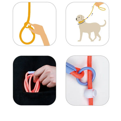 Dog Leash Slip Lead Rope Collar Strong Lightweight Braided Dog Training Leash No Pull Training Lead Leash for Medium & Small Dog