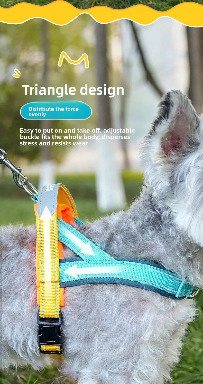 Explosion-Proof Pet Saddle Harness Dog Leash for Shiba Inu Bichon Frize Puppy Outdoor Pet Supplies Dog Collar Cat Collar