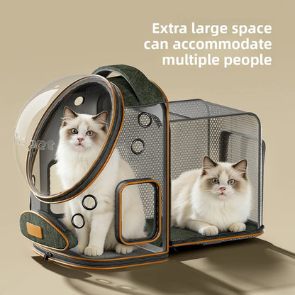 Large Pet Trolley Suitcase for Cats Dogs, Space Capsule Backpack for Outdoor Travel, Pet Accessory