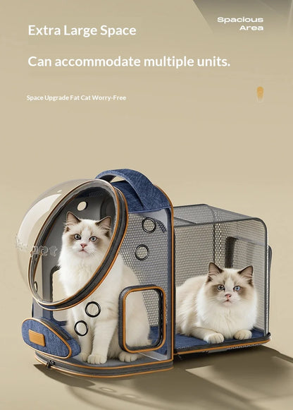 Large Pet Trolley Suitcase for Cats Dogs, Space Capsule Backpack for Outdoor Travel, Pet Accessory
