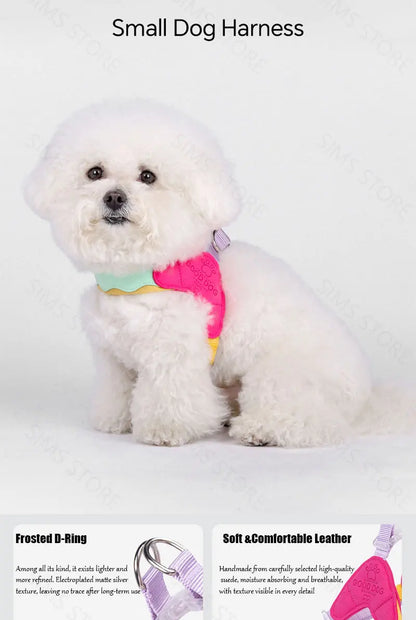 Waggle Galaxy – Colorblock Dog Harness & Leash Set