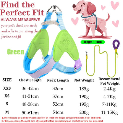 Waggle Galaxy – Colorblock Dog Harness & Leash Set