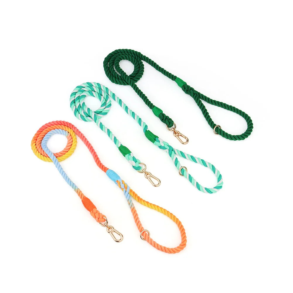 Hand-woven Cotton Rainbow Dog Leash, Medium and Large Dog Walking Leash Is Wear-resistant ,  for Outdoor Walking or Dog Training