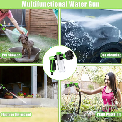 8 in 1 High Pressure Foam Pet Shower Gun Adjustable Hose Nozzle Multifunctional Tool for Dog Cat Bath Garden Vehicle Washing