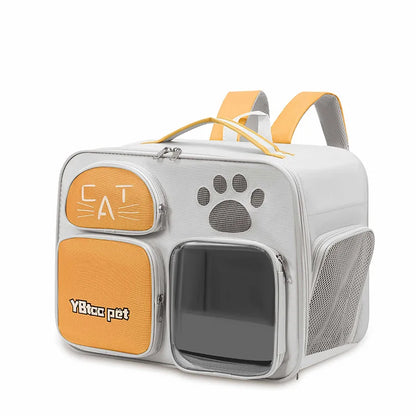 Cat bag, double shoulder, universal in all seasons, anti-stress portable breathable pet bag, portable when going out in summer
