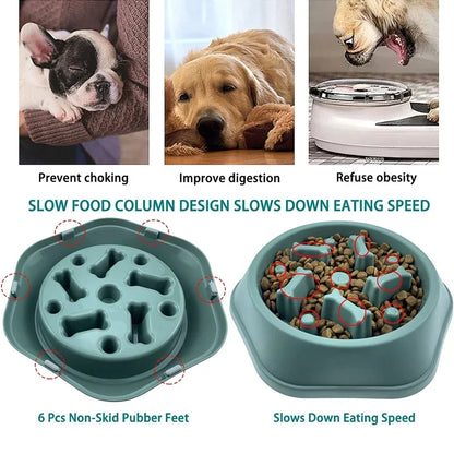 New Slow Feeder Dog Bowl Anti-choking Puppy Food Bowl Anti-slip Pet Slow Eating Dog Dishes Puzzle Feeders for Dogs Small Medium