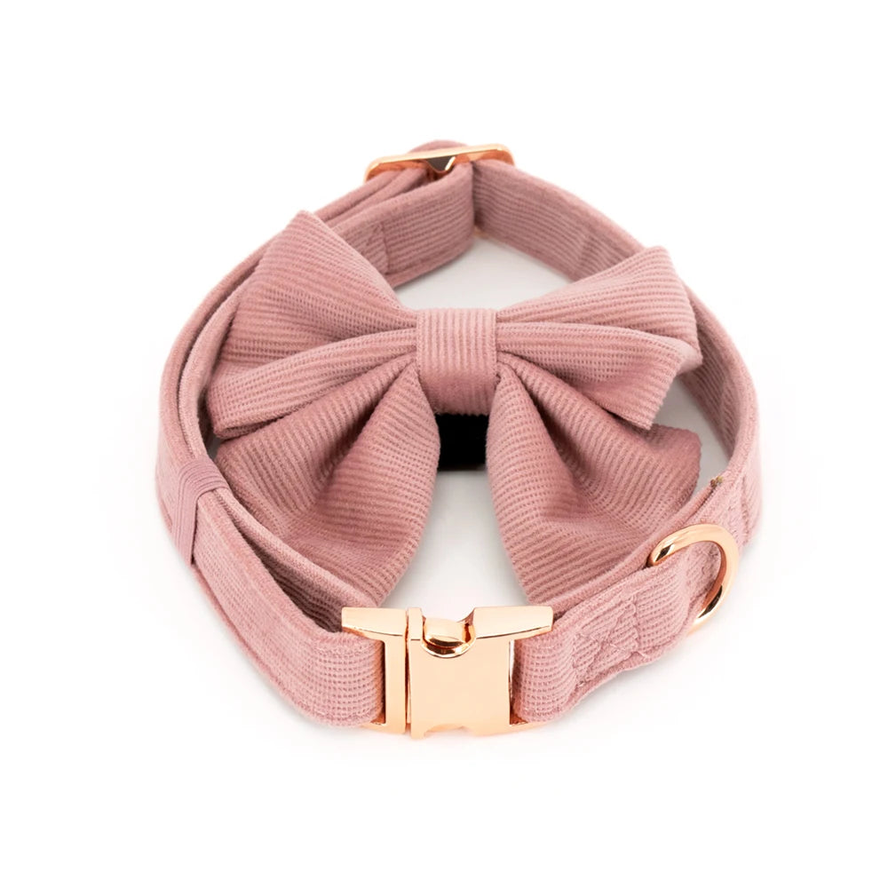COLLARLOGO Adjustable No Pull Dog Vest Harness Soft Mesh Padded Blue Corduroy Pet Puppy Leash Collar Poop Bag Dispenser