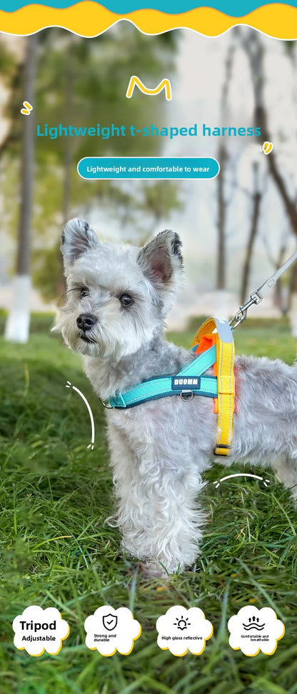 Explosion-Proof Pet Saddle Harness Dog Leash for Shiba Inu Bichon Frize Puppy Outdoor Pet Supplies Dog Collar Cat Collar