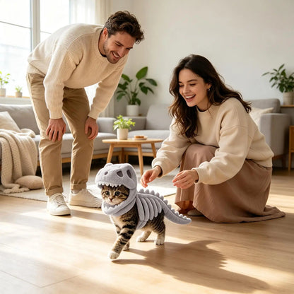 3D Skeleton Pet Dinosaur Costume Realistic Dinosaur Skeleton Costume Wearable Cat/Dog Halloween Costumes Pet Dino Hood Outfits