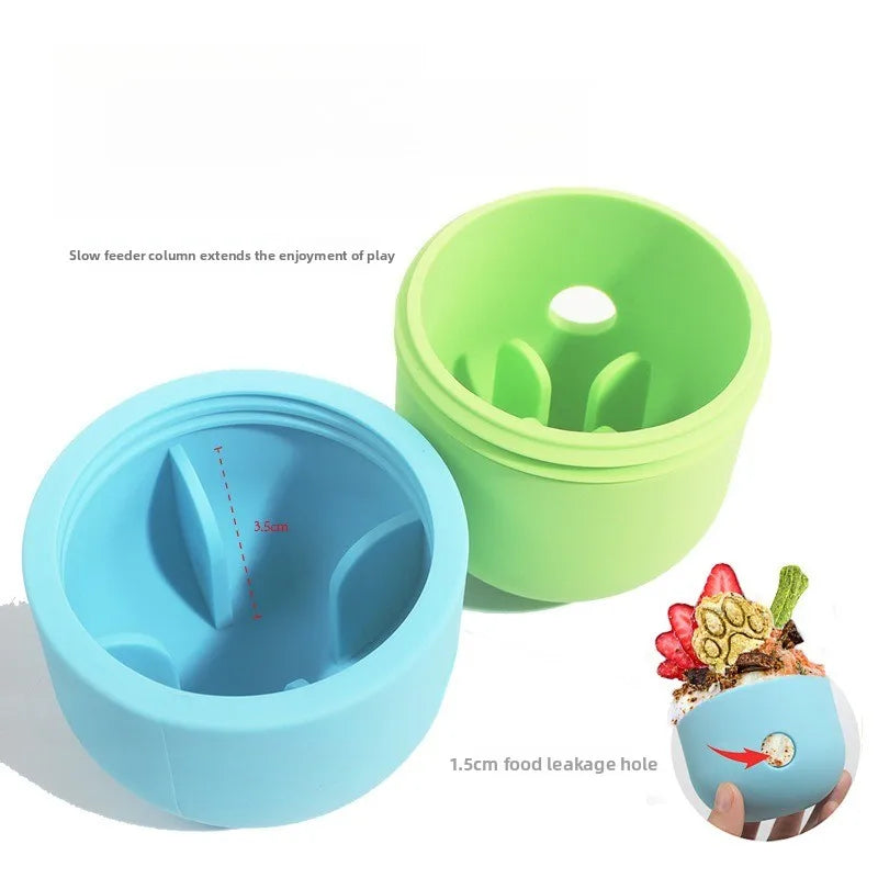 Silicone Dog Treat Dispensing Ball Chew Bowl Interactive Feeder Toy for Outdoor Puzzle Use Home Pet Puppy Small Large Bite